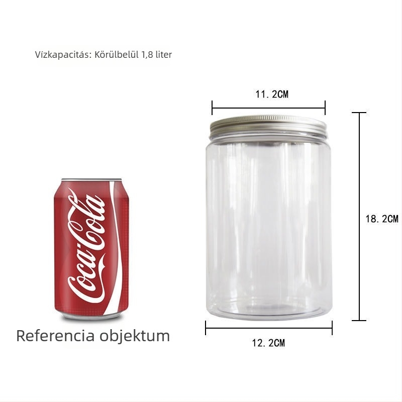 PET műanyagból készült teás tartály, hermetikusan záródó, átlátszó doboz száraz narancshéj és tea levelekhez, kb. 250 ml kapacitással, fedéllel