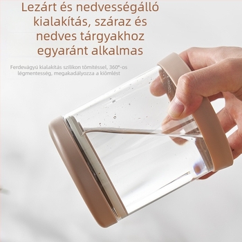 Élelmiszer-minőségű zárható üveg tároló teához, nassolnivalókhoz és gabonafélékhez; boroszilikát üveg; porálló; kapacitások 350 ml, 600 ml, 1000 ml