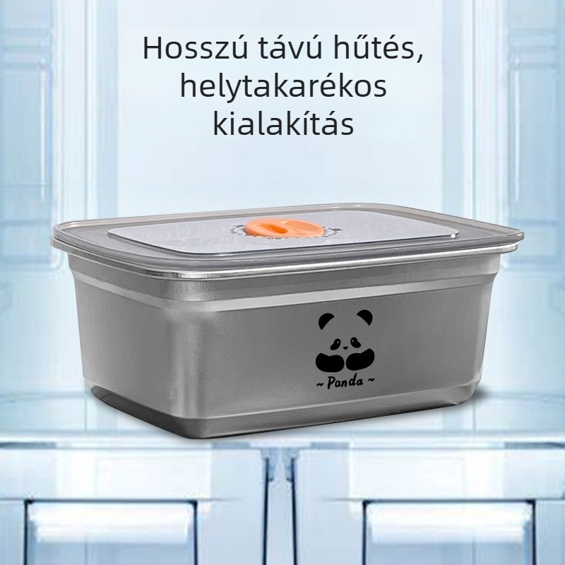 Fedéllel ellátott rozsdamentes acél tartály, 304, négyszögletes, 1,5 literes kapacitás, zsír és chili olaj számára