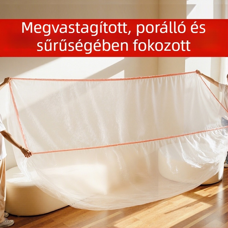 Extra nagy és vastag porvédő huzat elasztikus húzókötéllel — teljes lefedés ágyhoz, kanapéhoz és bútorokhoz, kollégiumi használatra