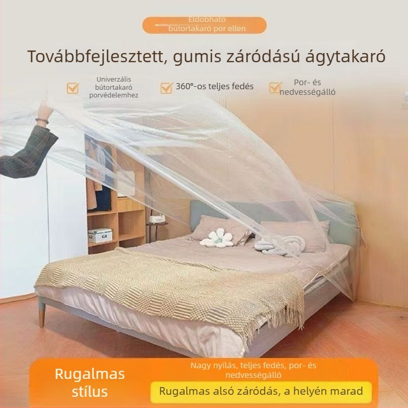 Extra nagy és vastag porvédő huzat elasztikus húzókötéllel — teljes lefedés ágyhoz, kanapéhoz és bútorokhoz, kollégiumi használatra