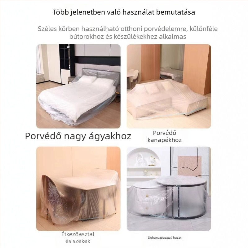 Extra nagy és vastag porvédő huzat elasztikus húzókötéllel — teljes lefedés ágyhoz, kanapéhoz és bútorokhoz, kollégiumi használatra