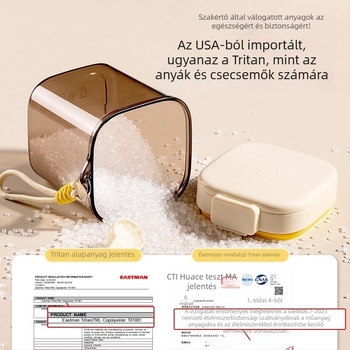 Nedvességálló, visszazárható tejpor-tartó kanállal — négyzet alakú tároló doboz bébi tápszer számára (501–800 ml)