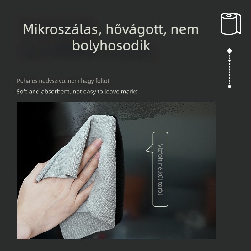 Mikroszálas konyhai törlőkendő – antibakteriális, nedvszívó, vastag, könnyen tisztítható, guruló dizájnnal, egyedi készítésű