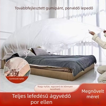 Rugalmas húzózsinórral ellátott egyszer használatos ágyneműhuzat és kanapéhuzat, porvédő, teljes körű bútorvédő