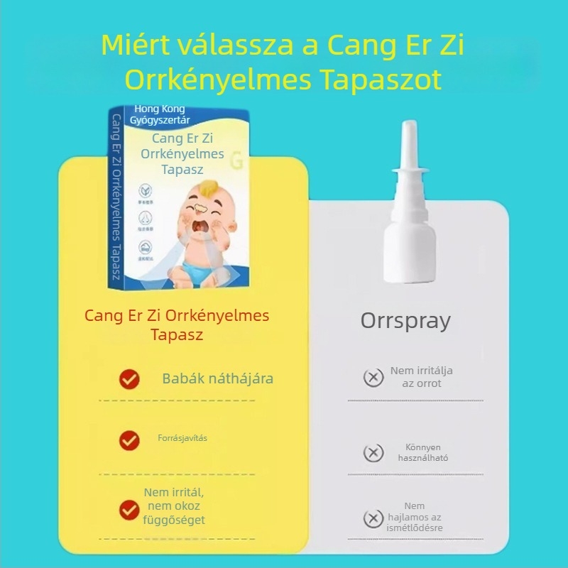 Gyermekeknek szóló gyógynövényes orrtapasz a nazális elzáródás és szárazság enyhítésére