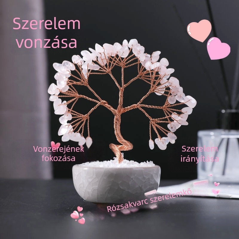 Kristály Életfa asztali dísz teáscsésze alapjával – kézzel készült kristályművészet