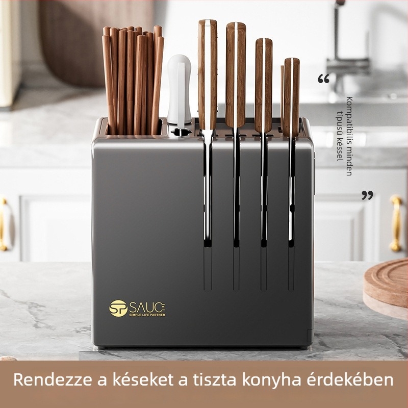 Japán SP Sauce konyhai kés-tartó és asztali tárolóállvány, többfunkciós chopsticks-tartó, integrált tárolódoboz (új modell)