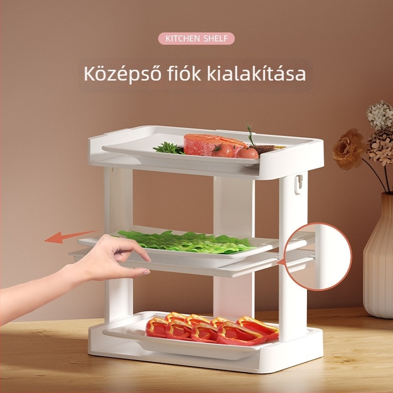 Multifunkciós fűszertartó állvány konyhához, több rétegű asztali rendező olajnak, sornak és ecet számára