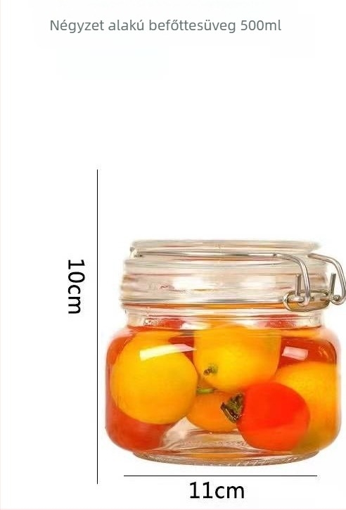 Rozsdamentes acél csatos üveg záróval – méz, lekvár, citrom, yuzu, passiógyümölcs tea és savanyúság tárolására