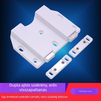 Erős szívóerővel rendelkező dupla ajtós üveges szekrény plasztikus mágneses érintéskapcsolóval
