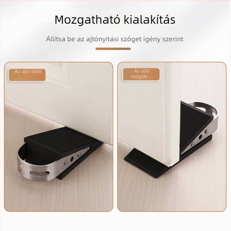 Rozsdamentes acél ajtóstop XX-008 – csúszásmentes üveg- és faajtókhoz