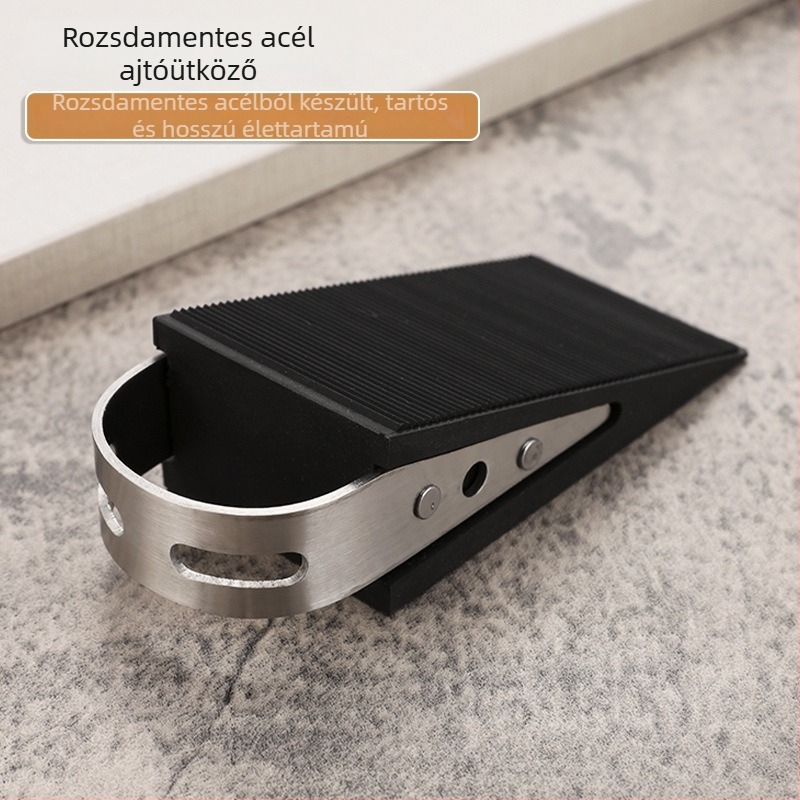 Rozsdamentes acél ajtóstop XX-008 – csúszásmentes üveg- és faajtókhoz