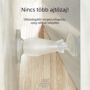 Fúrás nélküli szilikon ajtóstopper üvegezett fürdőszobai ajtókhoz, ütközésvédett, kétoldalú rögzítés konyha- és fürdőszobaajtókhoz