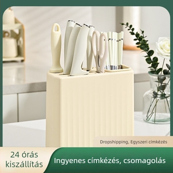 Konyhai forgó kés- és eszköztartó, többfunkciós asztali rendező