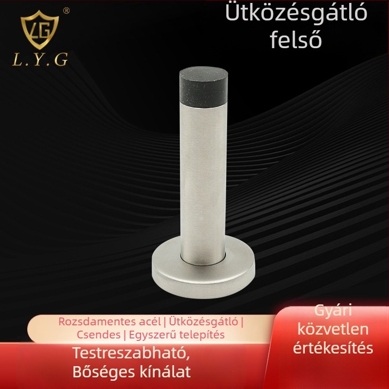 LYG-022 Rozsdamentes acélból készült padlóhoz rögzített ajtóütő a hálószoba és üvegajtókhoz a fürdőben — testreszabható ütésvédő