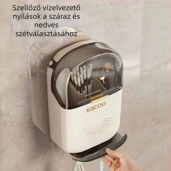 Falra szerelhető antibakteriális perforált evőeszköztartó lefolyóval
