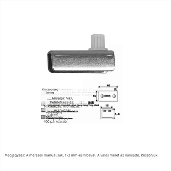 Kétszárnyú szekrény mágneses záróelem üveghez, üvegfogóval és pántokkal