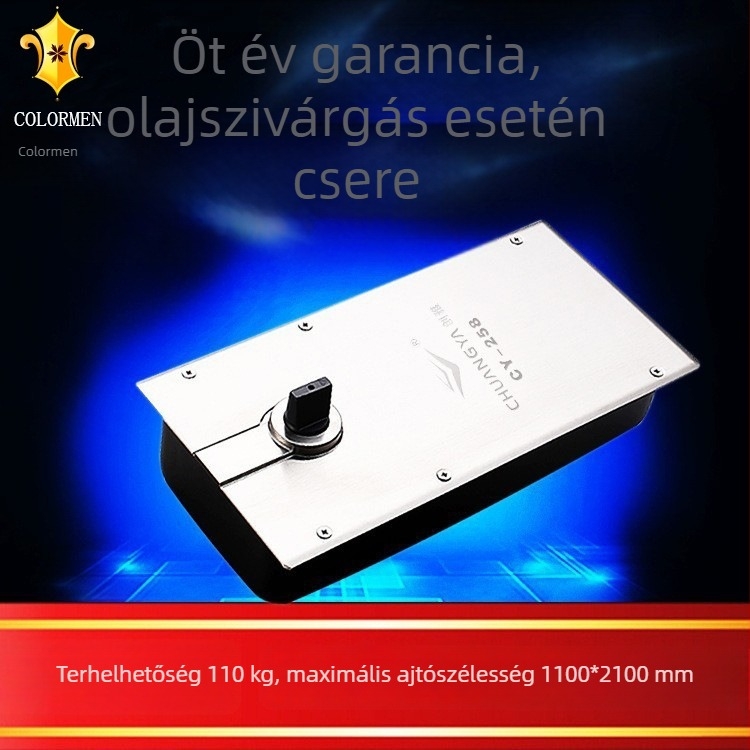 Padlócsap hidraulikus lengéscsillapítóval üvegajtóhoz, modell 220B-818, rozsdamentes acél