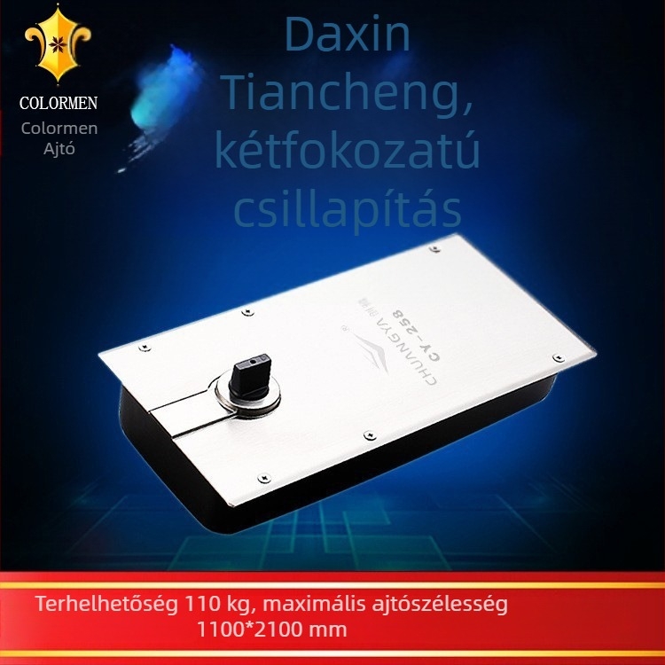 Padlócsap hidraulikus lengéscsillapítóval üvegajtóhoz, modell 220B-818, rozsdamentes acél