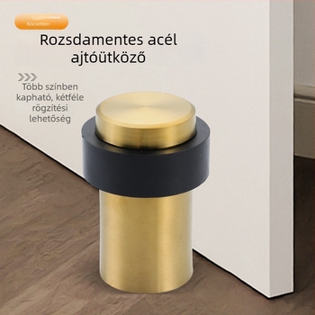 Személyre szabott rozsdamentes acél ajtóstop padlóra szerelve – fúrásmentes, ütközés elleni védelem üvegajtókhoz, szélálló