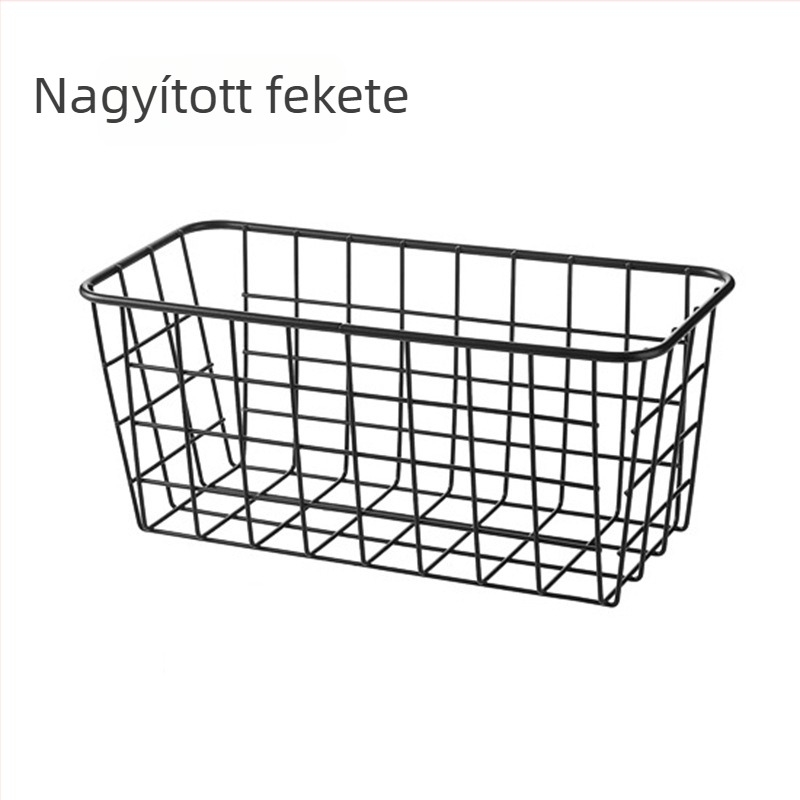 Fali fém tárolópolc szekrénnyel és kosárral, fúrás nélkül, konyhára és fürdőszobára