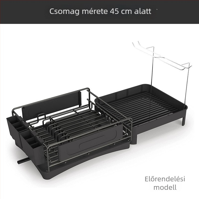 Konyhai kinyúló leeresztő állvány edényekhez, moduláris, többfunkciós edény- és evőeszköztartó