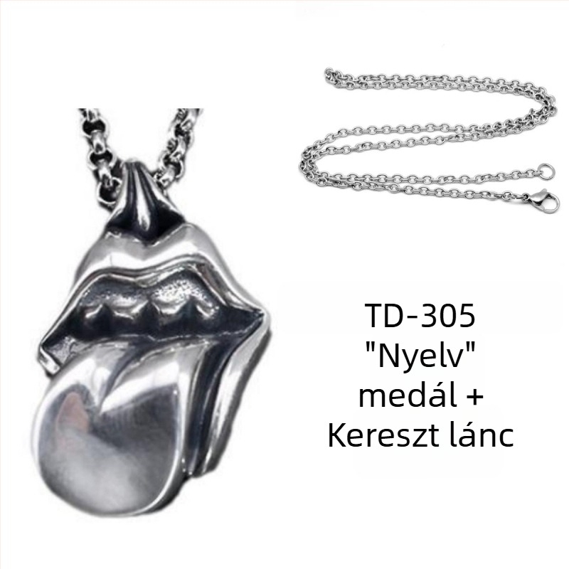 Yishang Vintage nyaklánc nyelvmedállal, unisex, geometrikus stílus, ezüstözött réz