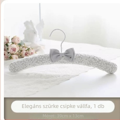 Európai stílusú textil bevonású vállfa, csúszásmentes, nyom nélkül a ruhákon; otthoni használatra és menyasszonyi ruhákhoz