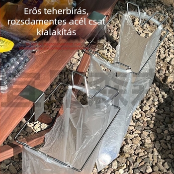 Kempinghez készült rozsdamentes acél tárolóállvány, környezetbarát, alkalmas konyhai hulladékhoz, kültéri függő, nagy kapacitású