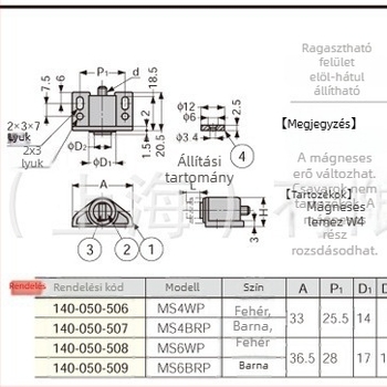SUGATSUNE LAMP Lanpu műanyag mágneses érintő gyöngyök, mágneses vonzás, MS felület színes galvanizált bevonattal