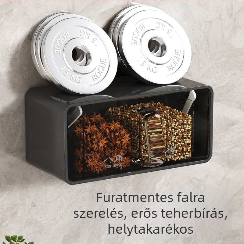 Fali fűszertartó doboz fúrás nélkül – só és MSG tárolására