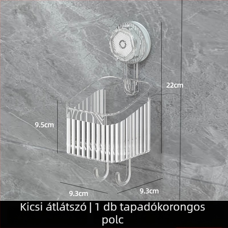 Szívókorongos falra szerelhető tároló, egy rétegű, konyha és fürdőszoba