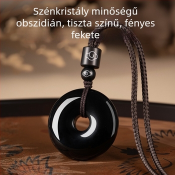 Putuo-hegy természetes obszidián medál, talizmán a zodiákus évére, uniszex nyaklánc ajándék