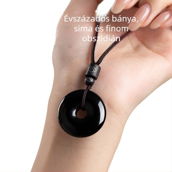 Putuo-hegy természetes obszidián medál, talizmán a zodiákus évére, uniszex nyaklánc ajándék