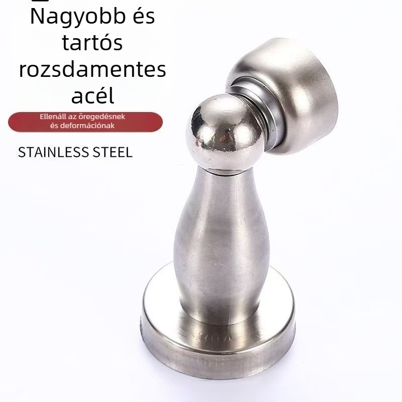 Perforált rozsdamentes acél, erős mágnes az ajtókhoz, ütközésvédelme – hálószoba és fürdőszoba ajtóihoz, új modell