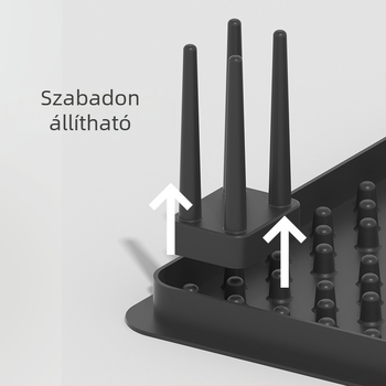 Szilikon edény- és tálaszárító alátét leválasztható tál- és evőeszköztartóval