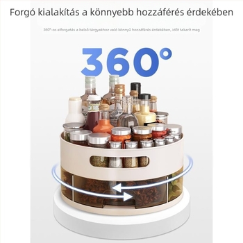 Konyhai forgó tároló a pultra fűszerekhez – multifunkcionális rendező