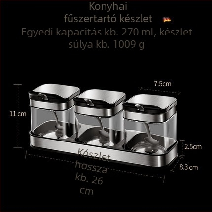 Kreatív fűszertartó készlet sótartókkal – üveges konyhai tárolóedények