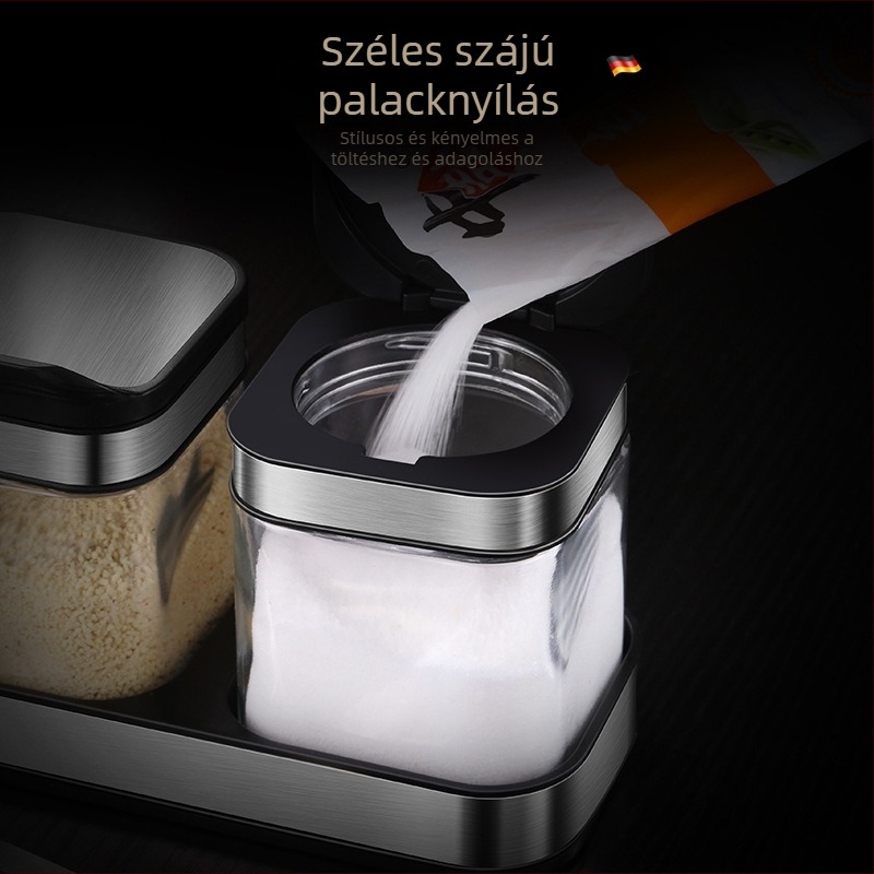 Kreatív fűszertartó készlet sótartókkal – üveges konyhai tárolóedények