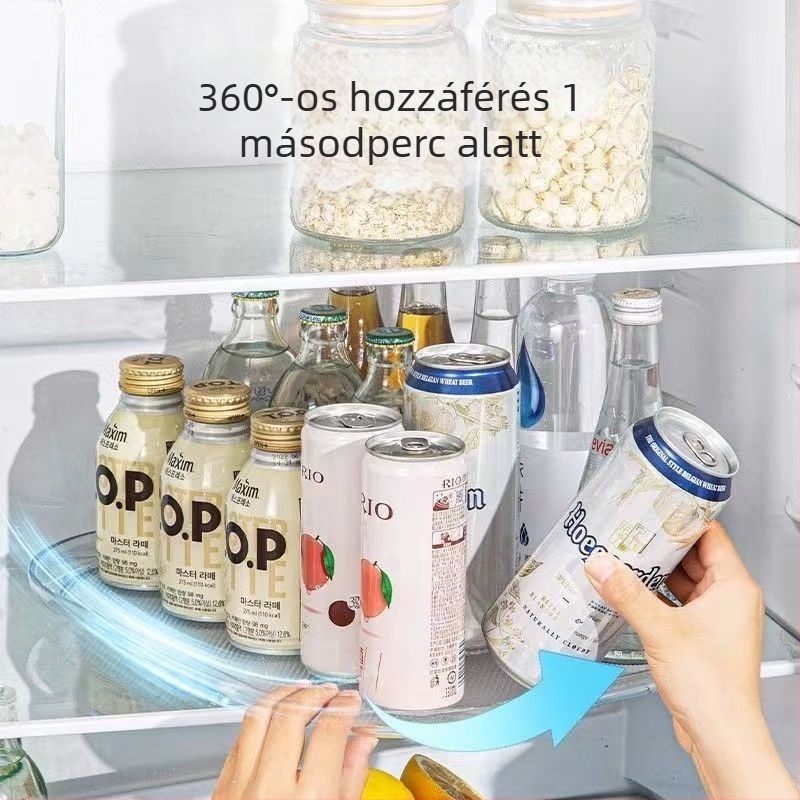 Konyhai forgó tároló, szív alakú kialakítással, pulton és a hűtőben