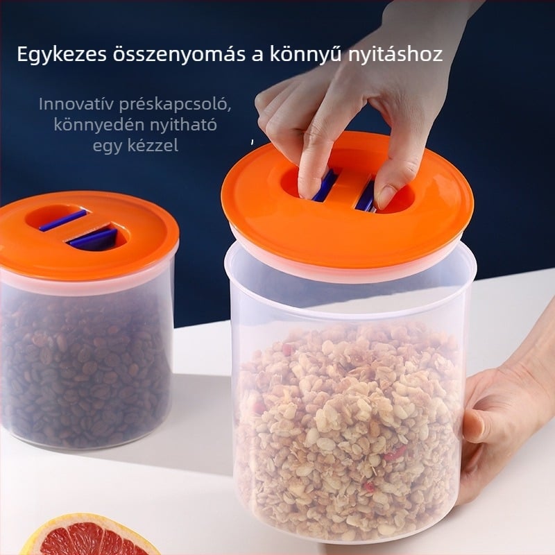 Élelmiszer-minőségű zárható tároló üveg gabonákhoz, kávébabokhoz és szárított mandarinhéjhoz