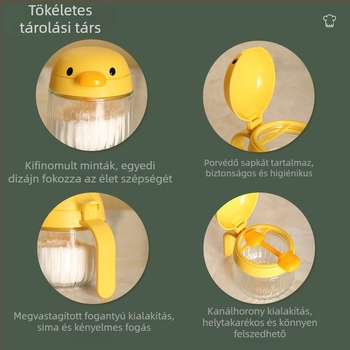 Kacás mintázatú üveges fűszertartó a konyhába