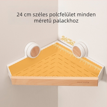 Fa mintájú falra szerelhető tároló fúrás nélkül, konyha és fürdőszoba számára, többfunkciós polc és fűszerpolc