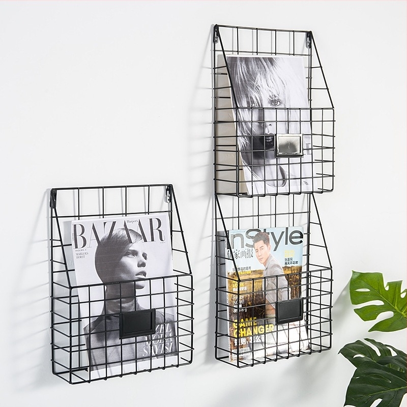 Nordic vasból készült falra szerelhető magazintartó, minimalist nappali tároló