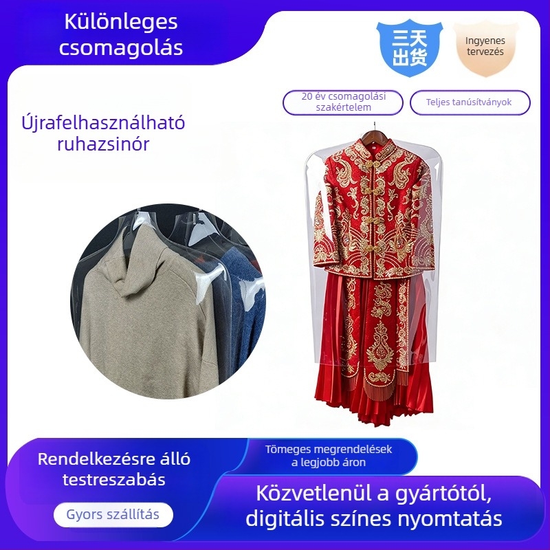 Személyre szabott, vastagított átlátszó porvédő ruhákhoz, műanyagból, otthoni használatra