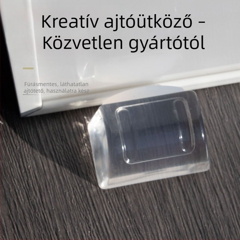 Átlátszó körkörös akril ajtóstopper, T-alakú, furatmentes telepítés