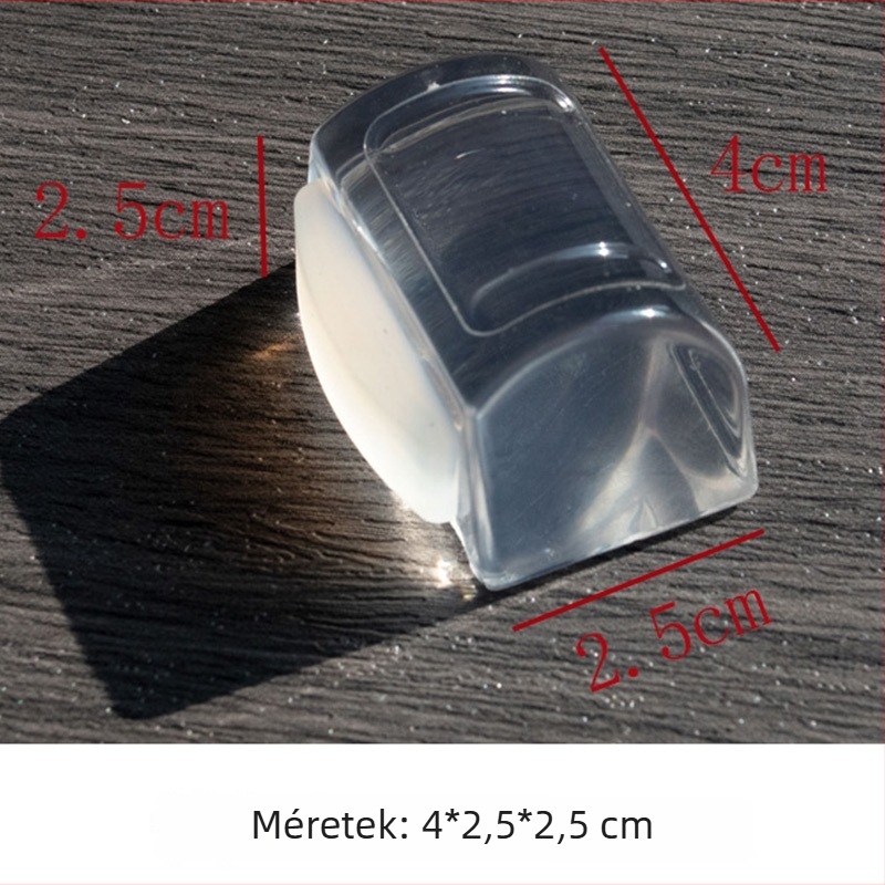 Átlátszó körkörös akril ajtóstopper, T-alakú, furatmentes telepítés