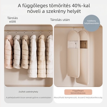 Függő porvédő huzat pehelykabátnak – átlátszó Ablakkal ruhatartó tasak a gardróbba