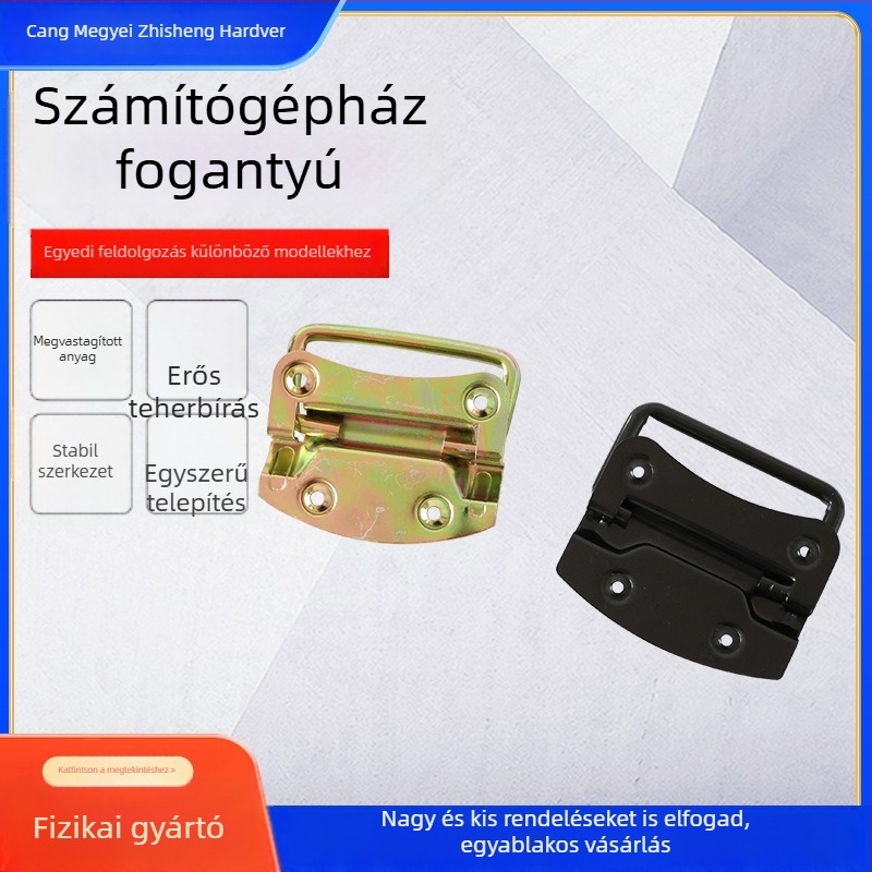 Összecsukható gyűrűs fogantyú rozsdamentes acélból, alkalmas tokokra: repülőtokokra, szerszámtartókra és fa dobozokra